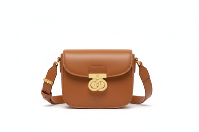 Compact Crossbody Bag - Tan Leather